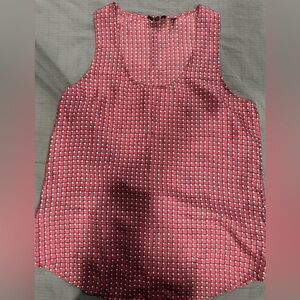 Theory Pink and White Sleeveless Blouse